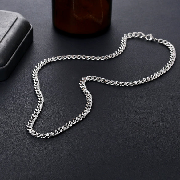 Wholesale Stainless Steel Geometric Grinding Nk Chain Hip Hop Punk Trendy Jewelry Necklace
