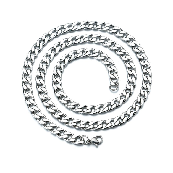 Wholesale Stainless Steel Geometric Grinding Nk Chain Hip Hop Punk Trendy Jewelry Necklace