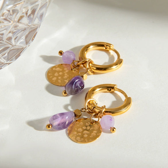 Wholesale Stainless Steel Geometric Hammer Earrings Electroplated For Women