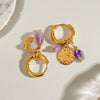 Wholesale Stainless Steel Geometric Hammer Earrings Electroplated For Women