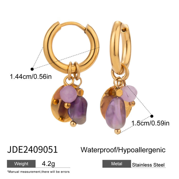 Wholesale Stainless Steel Geometric Hammer Earrings Electroplated For Women