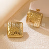 Wholesale Stainless Steel Geometric Hammered And Polished Earrings For Women
