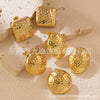 Wholesale Stainless Steel Geometric Hammered And Polished Earrings For Women