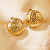 Wholesale Stainless Steel Geometric Hammered And Polished Earrings For Women