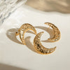 Wholesale Stainless Steel Geometric Hammered Half Moon Earrings Jewelry For Women