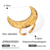 Wholesale Stainless Steel Geometric Hammered Half Moon Earrings Jewelry For Women