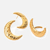 Wholesale Stainless Steel Geometric Hammered Half Moon Earrings Jewelry For Women