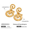 Wholesale Stainless Steel Geometric Hammered Spiral Pendant Earrings With Electroplating Design For Women