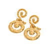 Wholesale Stainless Steel Geometric Hammered Spiral Pendant Earrings With Electroplating Design For Women