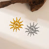 Wholesale Stainless Steel Geometric Hammered Spiral Sun Pendant Necklace And Ring Set For Women With Electroplating