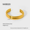 Wholesale Stainless Steel Geometric Hammered Zirconinlaid 18K Goldplated Waterproof Bracelet For Women