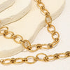 Wholesale Stainless Steel Geometric Handmade Electroplated Chain Bracelet And Necklace For Women