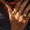 Wholesale Stainless Steel Geometric Handmade Light Luxury Women's Ring