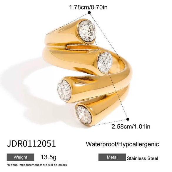 Wholesale Stainless Steel Geometric Handmade Light Luxury Women's Ring