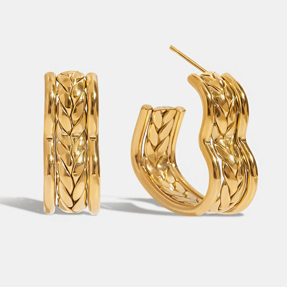Wholesale Stainless Steel Geometric Heart Earrings With Electroplating Classic Style