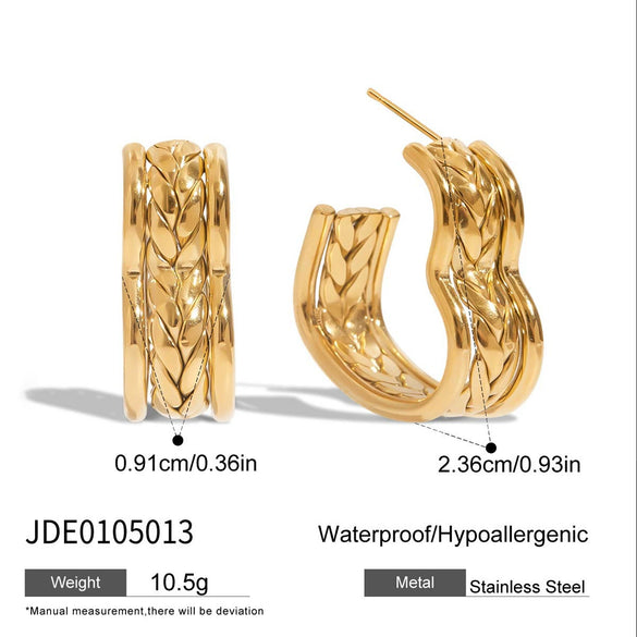 Wholesale Stainless Steel Geometric Heart Earrings With Electroplating Classic Style