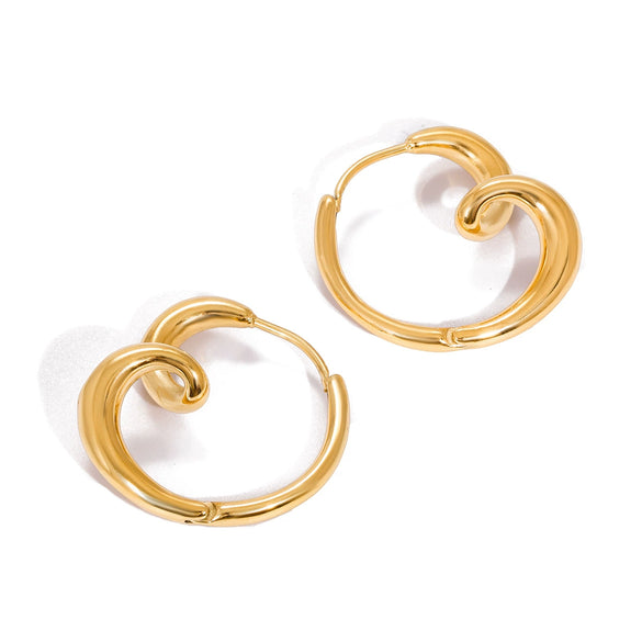 Wholesale Stainless Steel Geometric Heart Earrings With Electroplating For Women