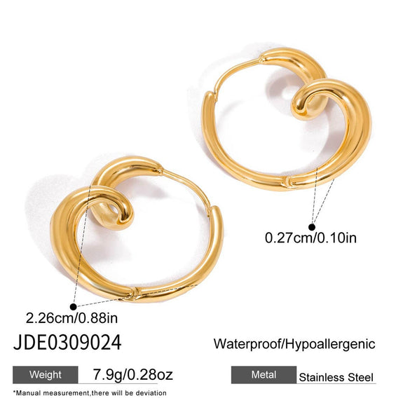 Wholesale Stainless Steel Geometric Heart Earrings With Electroplating For Women