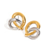 Wholesale Stainless Steel Geometric Heart Earrings With Electroplating Retro Style