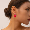 Wholesale Stainless Steel Geometric Heart Earrings With Electroplating
