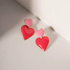 Wholesale Stainless Steel Geometric Heart Earrings With Electroplating