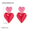 Wholesale Stainless Steel Geometric Heart Earrings With Electroplating