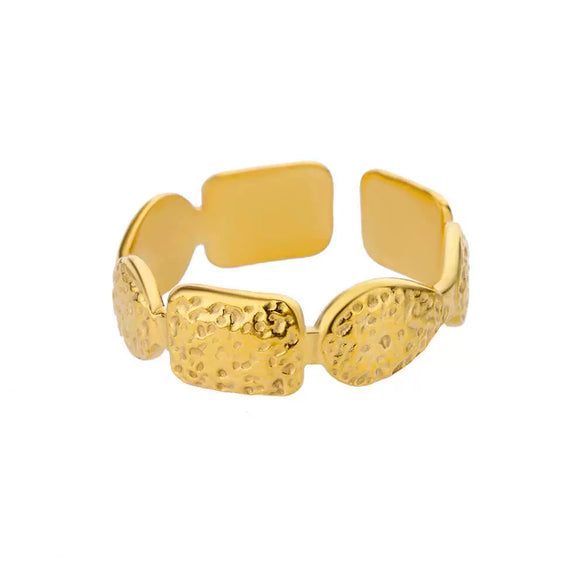 Wholesale Stainless Steel Geometric Heart Opening Adjustable Retro Popular Ring For Women