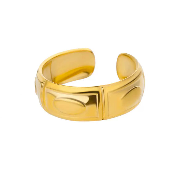 Wholesale Stainless Steel Geometric Heart Opening Adjustable Retro Popular Ring For Women