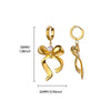 Wholesale Stainless Steel Geometric Heart Pendant Bow Design Earrings With Electroplating