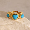 Wholesale Stainless Steel Geometric Heart Ring With Electroplating Treatment