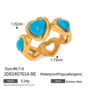 Wholesale Stainless Steel Geometric Heart Ring With Electroplating Treatment