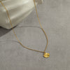Wholesale Stainless Steel Geometric Heart Round Gold Plated Necklace Jewelry For Women
