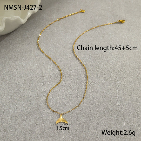 Wholesale Stainless Steel Geometric Heart Round Gold Plated Necklace Jewelry For Women