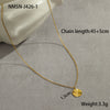 Wholesale Stainless Steel Geometric Heart Round Gold Plated Necklace Jewelry For Women