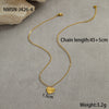 Wholesale Stainless Steel Geometric Heart Round Gold Plated Necklace Jewelry For Women