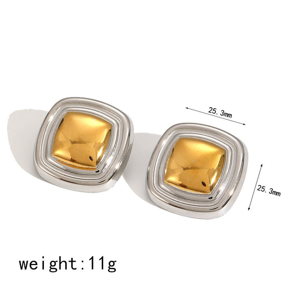 Wholesale Stainless Steel Geometric Heart Shaped Earrings With Electroplating Design For Women