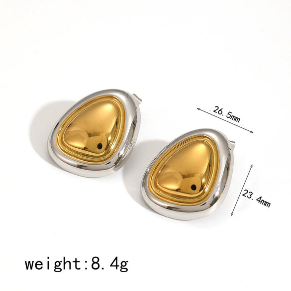 Wholesale Stainless Steel Geometric Heart Shaped Earrings With Electroplating Design For Women