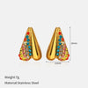 Wholesale Stainless Steel Geometric Heartshaped Diamondencrusted Earrings For Women
