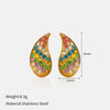 Wholesale Stainless Steel Geometric Heartshaped Diamondencrusted Earrings For Women