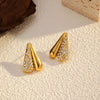 Wholesale Stainless Steel Geometric Heartshaped Diamondencrusted Earrings For Women