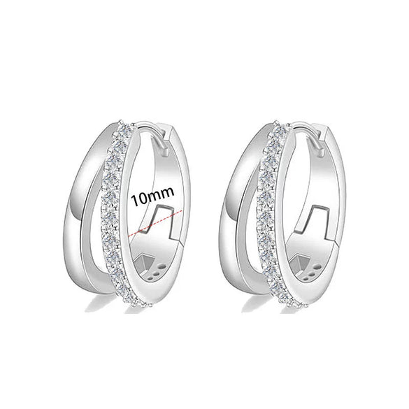 Wholesale Stainless Steel Geometric Heartshaped Electroplated Zircon Unisex Earrings