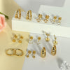 Wholesale Stainless Steel Geometric Heartshaped Electroplated Zircon Unisex Earrings
