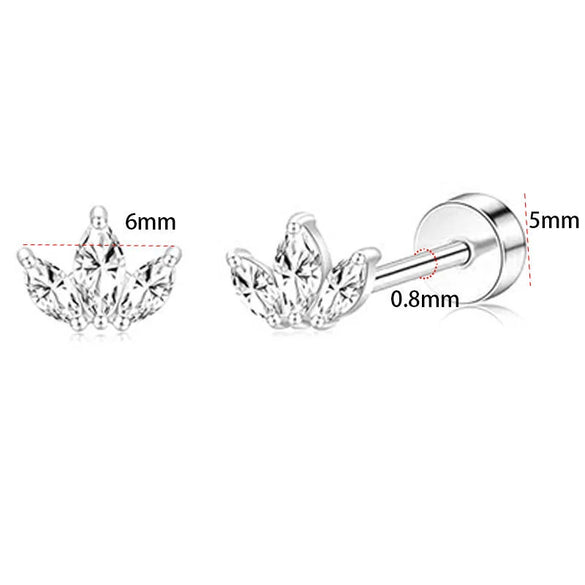 Wholesale Stainless Steel Geometric Heartshaped Electroplated Zircon Unisex Earrings