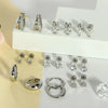 Wholesale Stainless Steel Geometric Heartshaped Electroplated Zircon Unisex Earrings