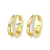 Wholesale Stainless Steel Geometric Heartshaped Electroplated Zircon Unisex Earrings