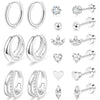Wholesale Stainless Steel Geometric Heartshaped Electroplated Zircon Unisex Earrings