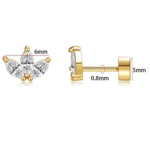 Wholesale Stainless Steel Geometric Heartshaped Electroplated Zircon Unisex Earrings
