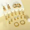 Wholesale Stainless Steel Geometric Heartshaped Electroplated Zircon Unisex Earrings