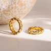 Wholesale Stainless Steel Geometric Heartshaped Zircon Splicing 18K Gold Plated Diamond Ring For Women