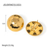 Wholesale Stainless Steel Geometric Hemisphere Earrings Jewelry With Hammer Pattern And Electroplating Treatment